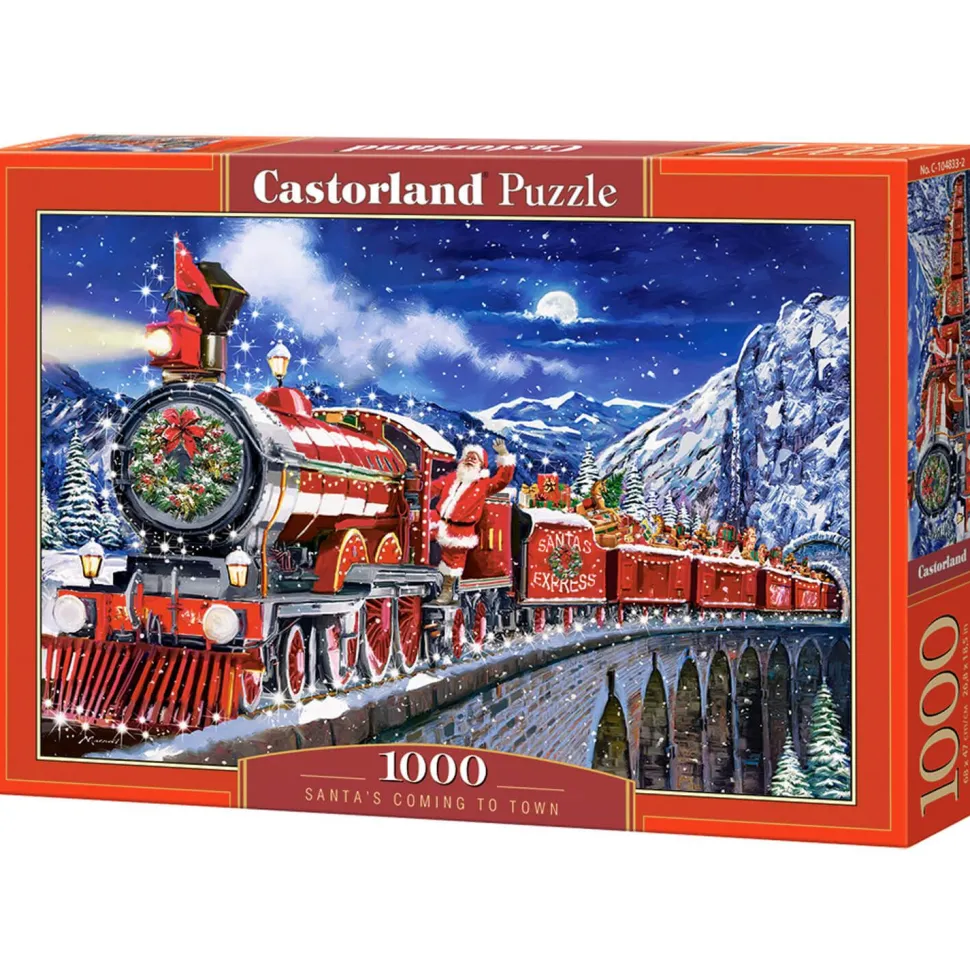 Puzzle 1000 pièces : Le Père Noël arrive en ville - Castorland