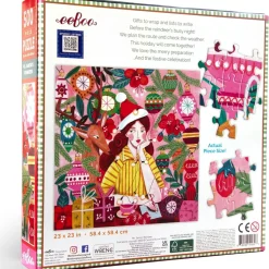 Puzzle 500 pièces : Le Renne de Mme Santa - Eeboo
