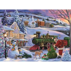 Puzzle 500 pièces : Le Train de noël - Clementoni