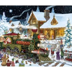 Puzzle 1000 pièces : Le train du Père Noël - Vermont Christmas Company