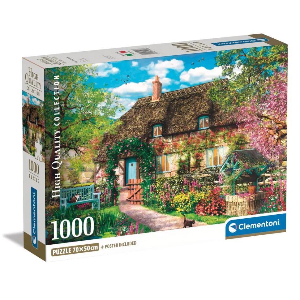 Puzzle 1000 pièces : Le vieux cottage - Clementoni