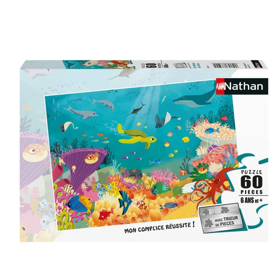 Puzzle 60 pièces : Les animaux des océans - Nathan