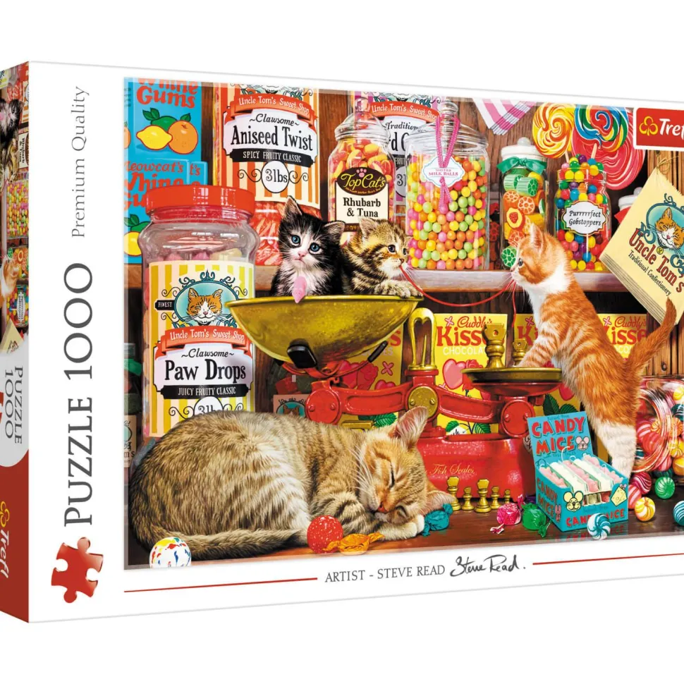 Puzzle 1000 pièces : Les bonbons du chat - Trefl