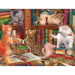 Puzzle 1000 pièces : Les chatons de la bibliothèque par Image World - Eurographics