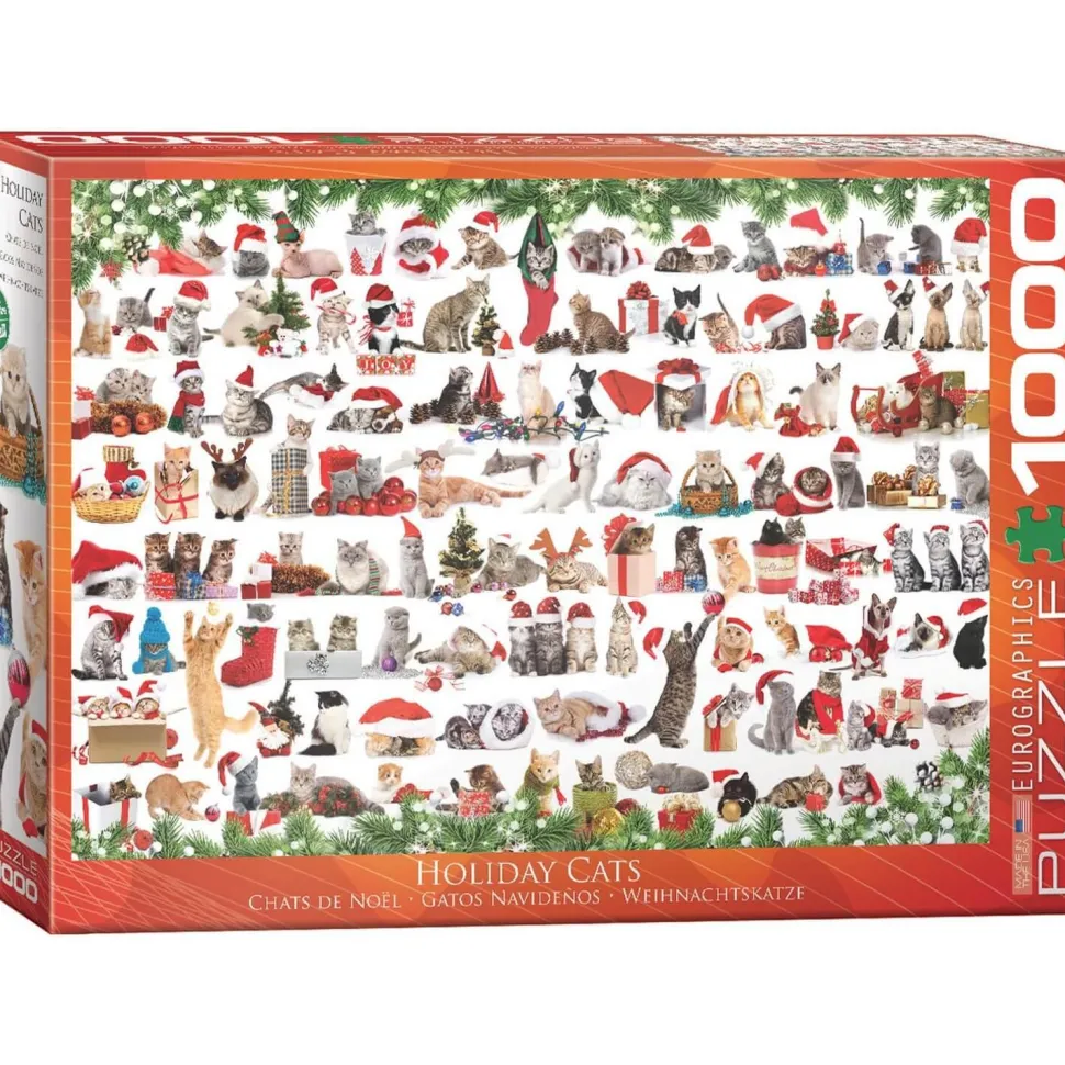 Puzzle 1000 pièces : Les chats de noël - Eurographics