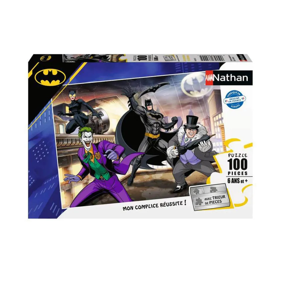 Puzzle 100 pièces : Les ennemis de Batman - Nathan