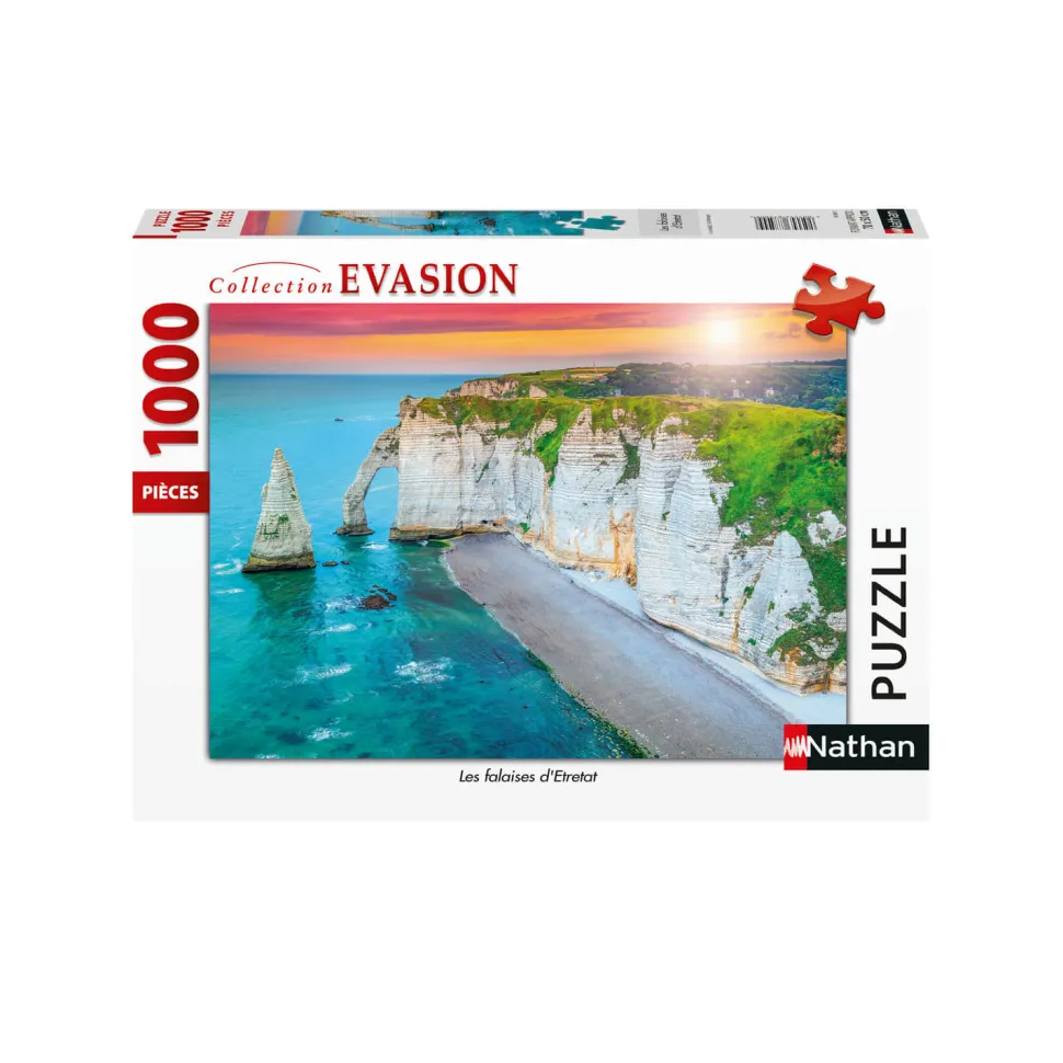 Puzzle 1000 pièces : Les Falaises d'Etretat - Nathan