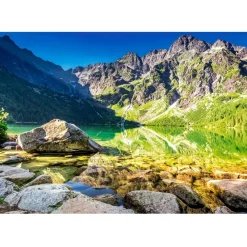 Puzzle 1500 pièces : Lever de soleil à Morskie Oko, Tatras, Pologne - Castorland