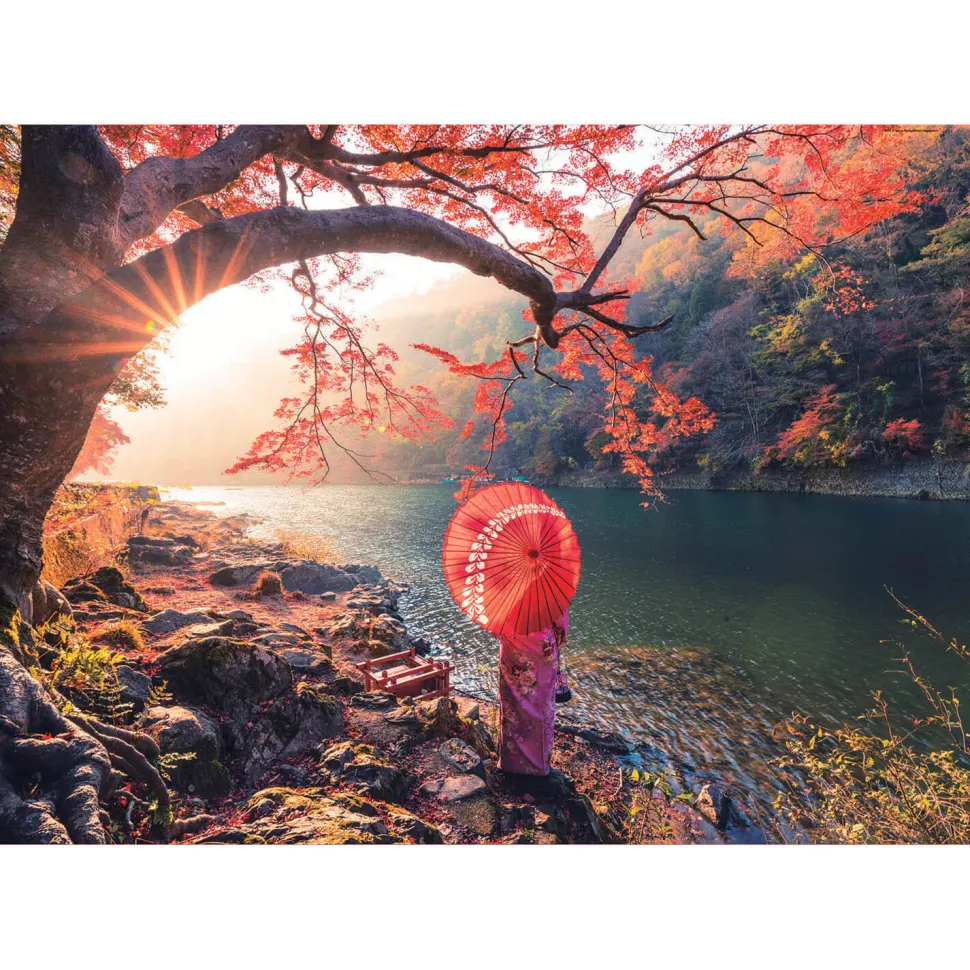 Puzzle 1000 pièces : Lever du soleil sur le fleuve Katsura, Japon - Educa