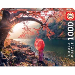 Puzzle 1000 pièces : Lever du soleil sur le fleuve Katsura, Japon - Educa
