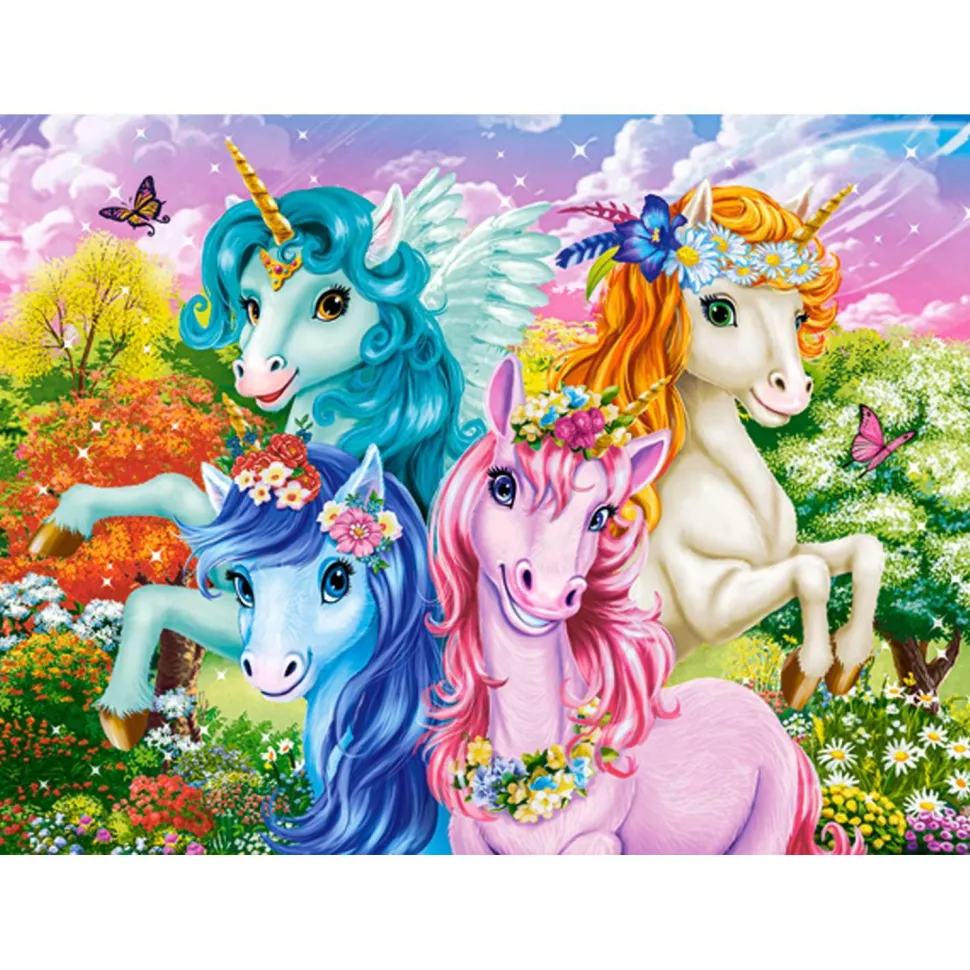 Puzzle 70 pièces : Licornes mignonnes - Castorland