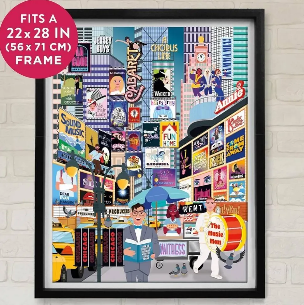 Puzzle 1000 pièces : Liste des 50 incontournables des comédies musicales - Galison