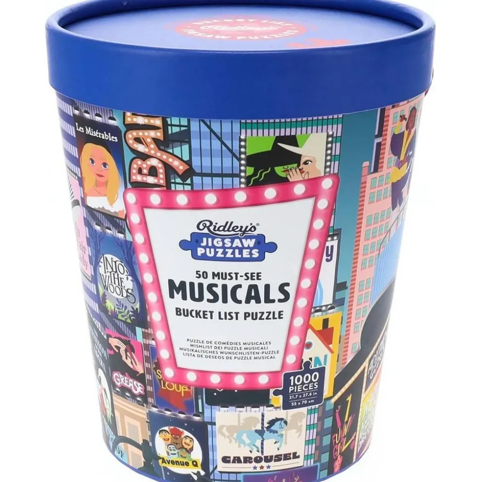 Puzzle 1000 pièces : Liste des 50 incontournables des comédies musicales - Galison