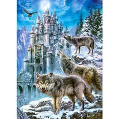 Puzzle 1500 pièces : Loups devant le château - Castorland