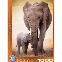 Puzzle 1000 pièces : Éléphant et bébé - Eurographics