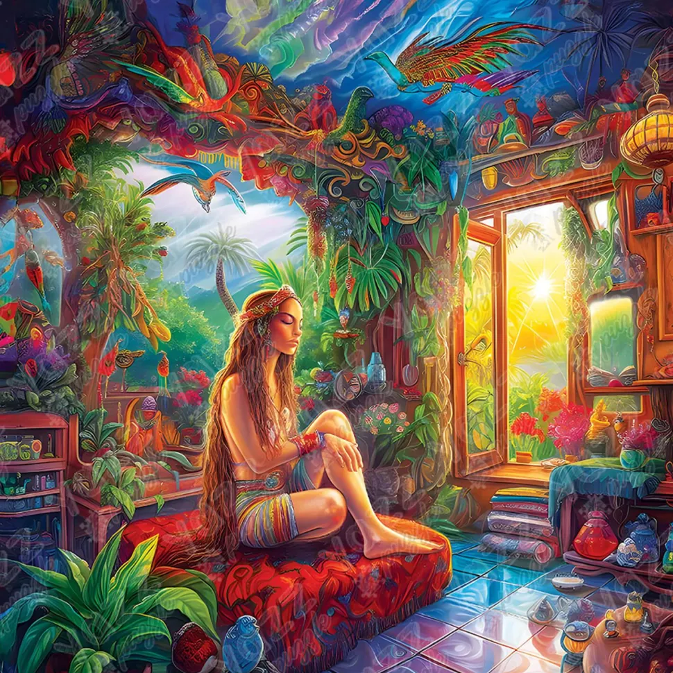 Puzzle 1023 pièces : Maison au paradis - Yazz puzzle