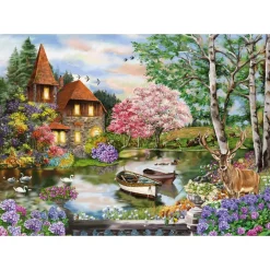 Puzzle 1000 pièces : Maison au bord du lac - Schmidt