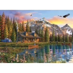 Puzzle 2000 pièces : Maison d'antan au bord du lac - Anatolian