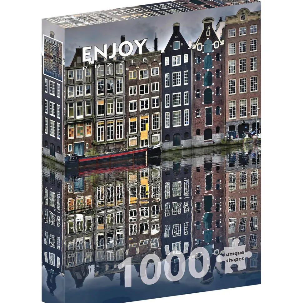 Puzzle 1000 pièces : Maisons d'Amsterdam - EnjoyPuzzle