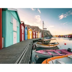 Puzzle 500 pièces - Maisons flottantes à Smögen, Suède - Ravensburger