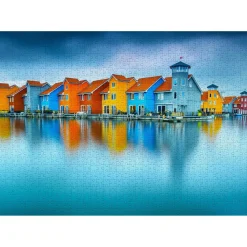 Puzzle 1000 Pièces : Maisons sur l'eau - Groningen -Pays-Bas - EnjoyPuzzle
