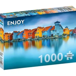 Puzzle 1000 Pièces : Maisons sur l'eau - Groningen -Pays-Bas - EnjoyPuzzle