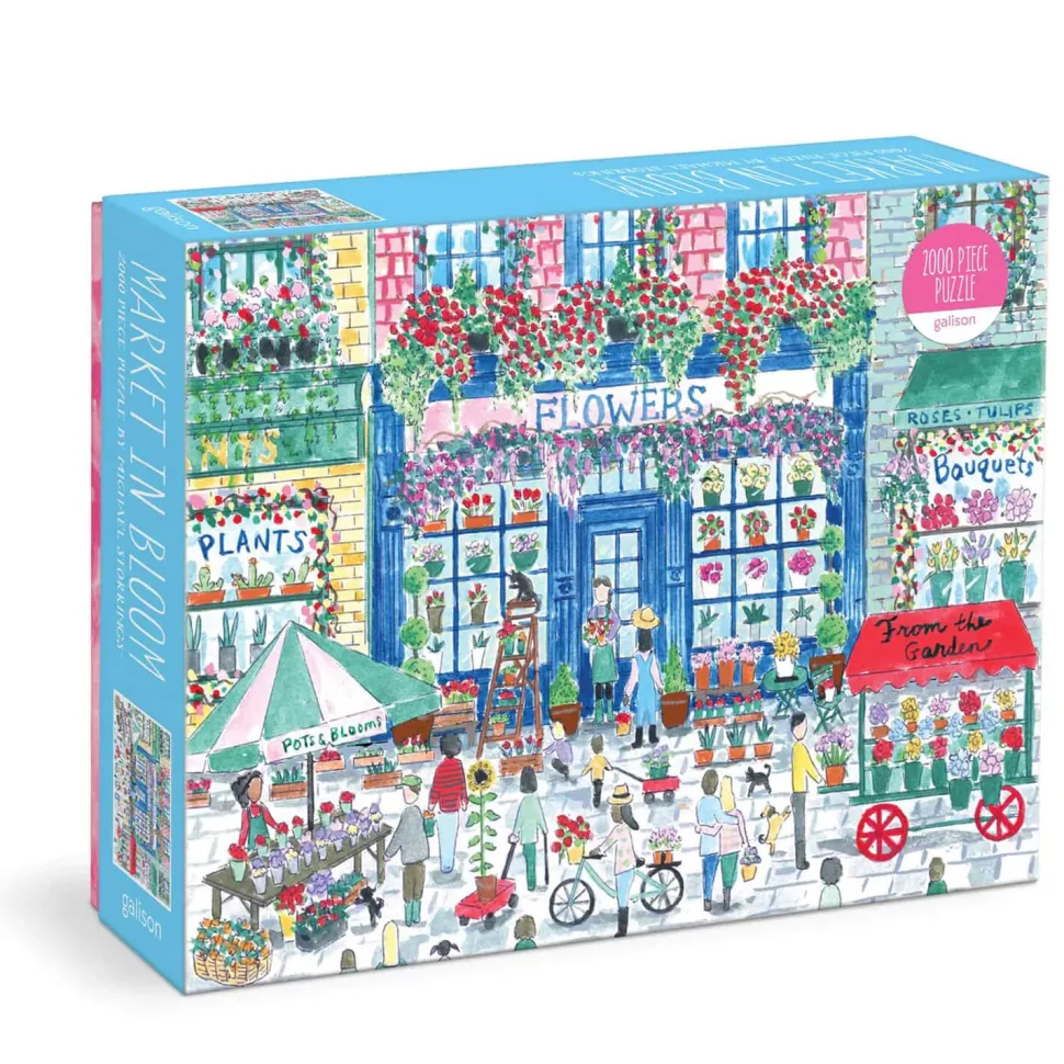 Puzzle 2000 pièces : Marché aux fleurs, Michael Storrings - Galison