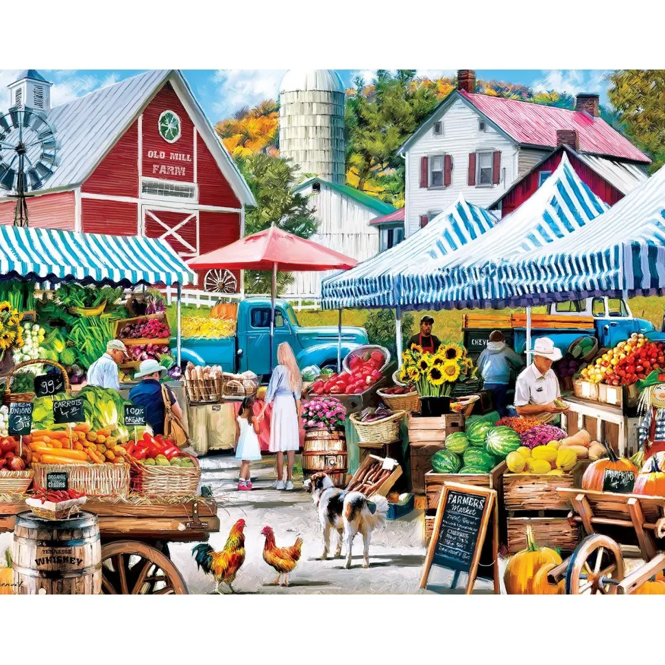 Puzzle 750 pièces : Marché fermier - Stand de la ferme du vieux moulin - Master Pieces