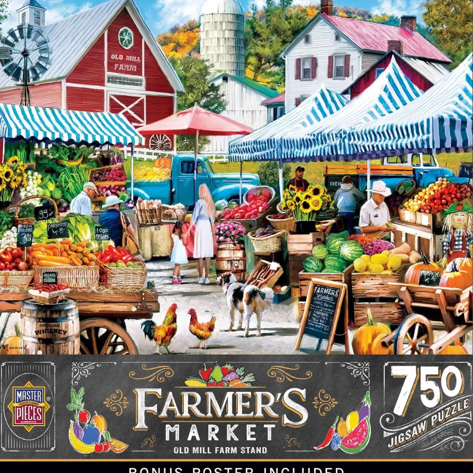 Puzzle 750 pièces : Marché fermier - Stand de la ferme du vieux moulin - Master Pieces