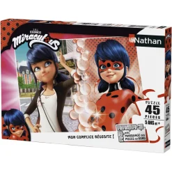 Puzzle 45 pièces : Marinette vs Lady Bug, Miraculous - Nathan