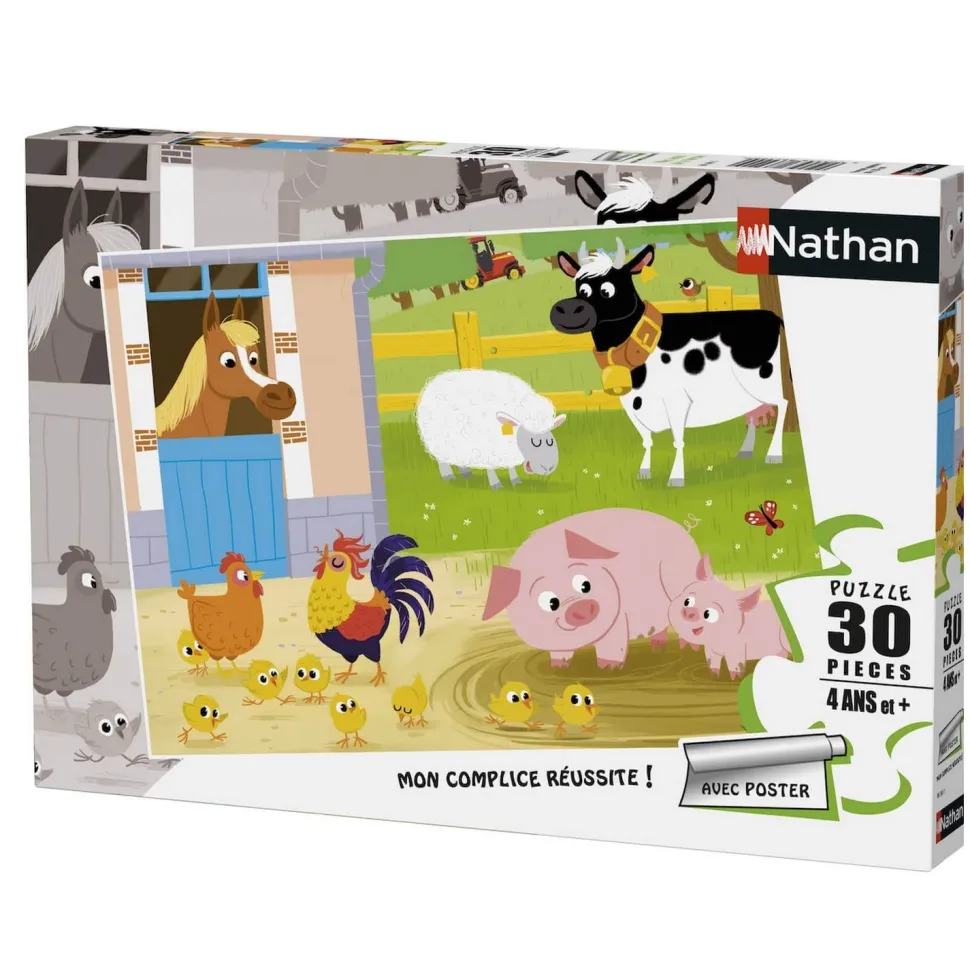 Puzzle 30 pièces : Mes amis de la ferme - Nathan