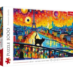 Puzzle 1000 pièces : Michael David Ward - Chat à Paris - Trefl
