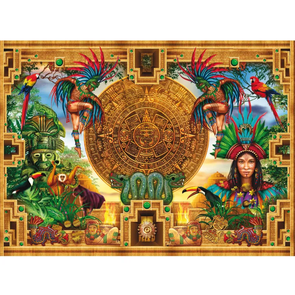 Puzzle 2000 pièces : Montage Aztèque Maya - Educa
