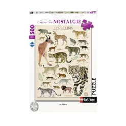 Puzzle 500 pièces : Muséum national d'Histoire naturelle : Les félins - Nathan