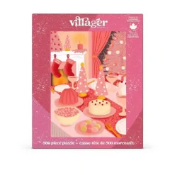 Puzzle 500 pièces : Noël rose - Villager Puzzles