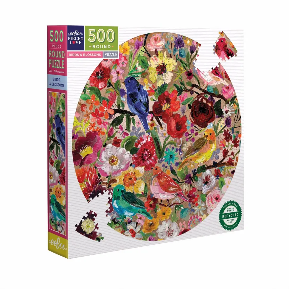 Puzzle 500 pièces : Oiseaux et fleurs - Eeboo