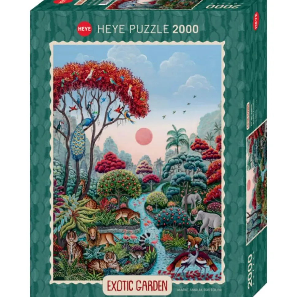 Puzzle 2000 pièces : Paradis de la faune jardin exotique - Heye