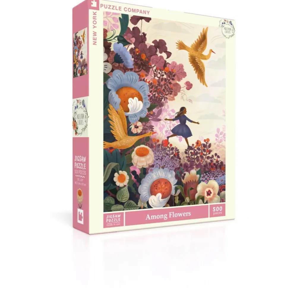 Puzzle 500 pièces : Parmi les fleurs - New York Puzzle Company