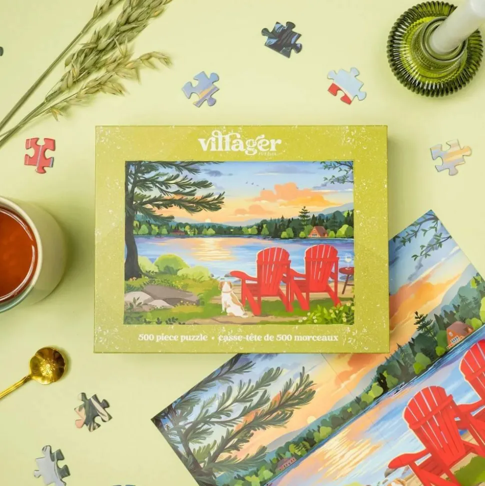 Puzzle 1000 pièces : Pays des chalets par Nicolle Lalonde - Villager Puzzles