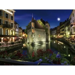 Puzzle 1000 pièces - Paysages nocturnes : Annecy, France - DToys