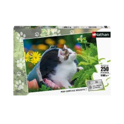 Puzzle 250 pièces : Petit chaton curieux - Nathan