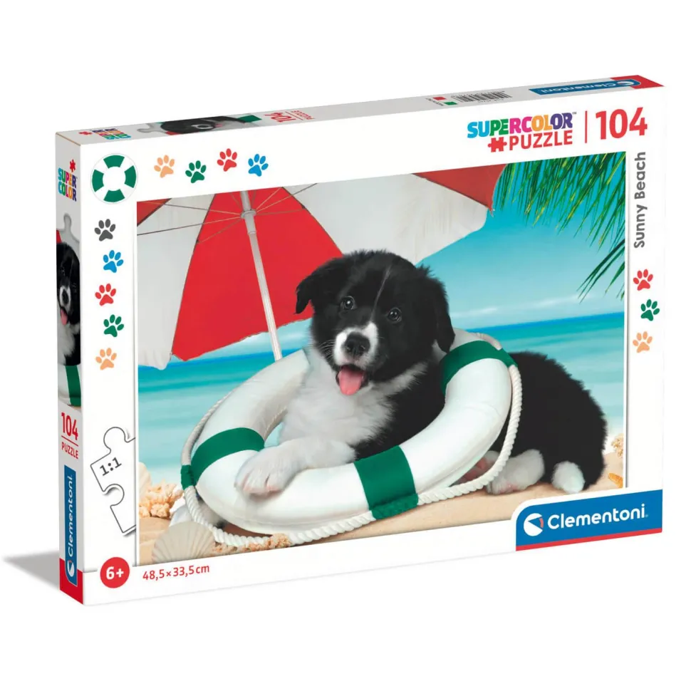 Puzzle 104 pièces : Plage ensoleillée - Clementoni