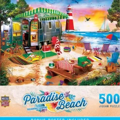 Puzzle 550 pièces : Plage paradisiaque - Camping en bord de mer - Master Pieces