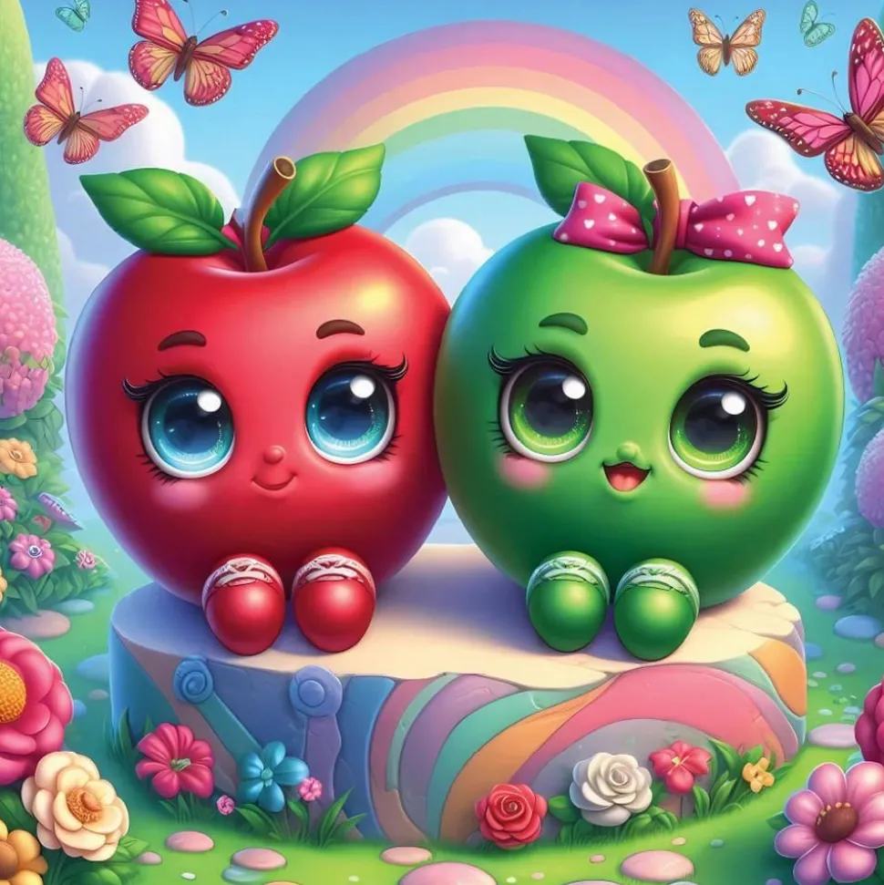 Puzzle 1023 pièces : Pommes mignonnes - Yazz puzzle