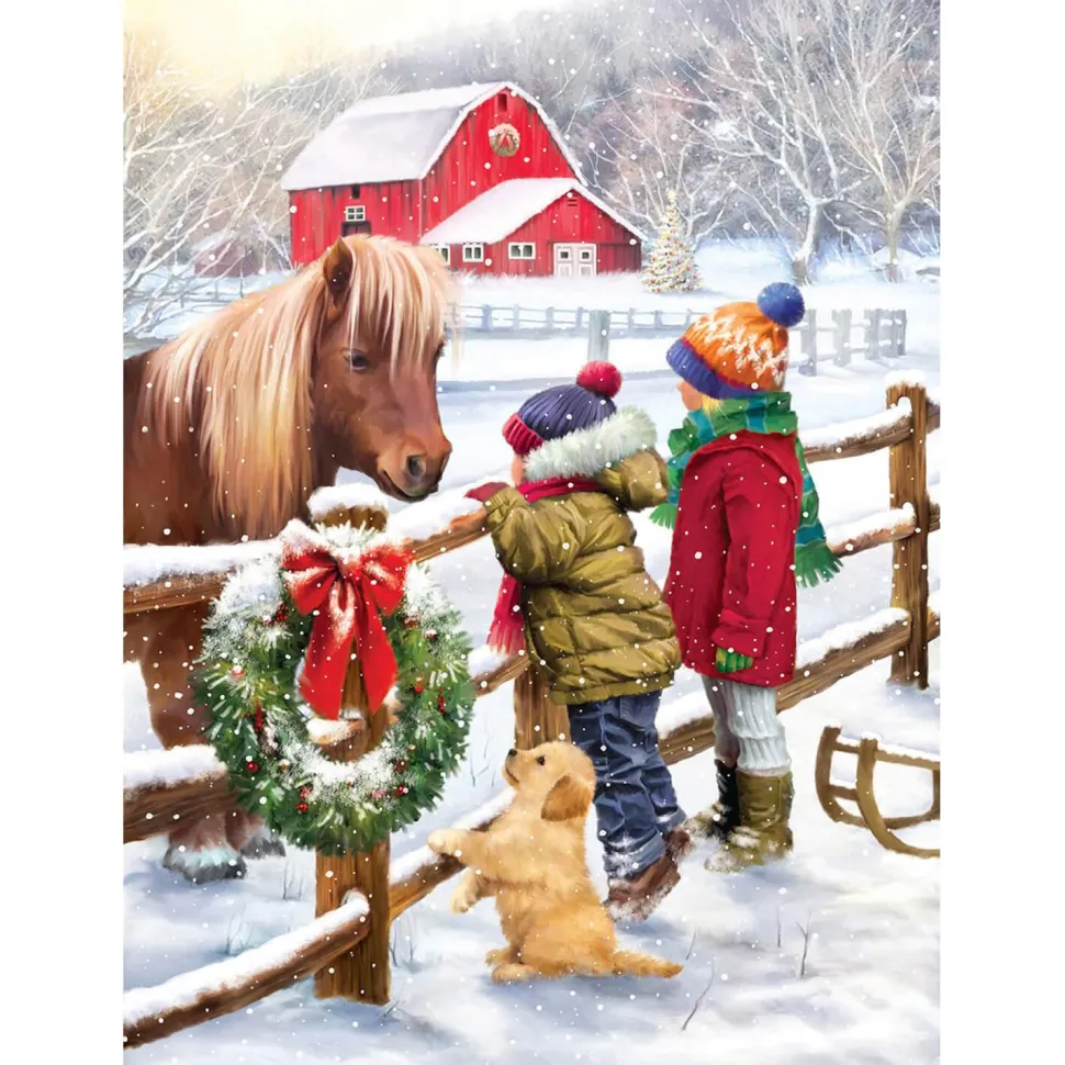 Puzzle 1000 pièces : Poney de Noël par Simon Treadw - Eurographics