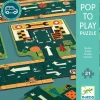 Puzzle 21 pièces : Pop to play : Routes - Djeco