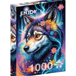 Puzzle 1000 Pièces : Portrait de Loup Magique - EnjoyPuzzle