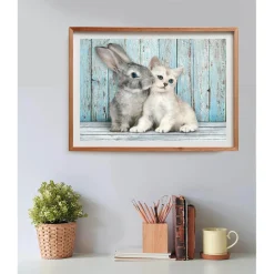 Puzzle 500 pièces + poster : Chat et Lapin - Clementoni