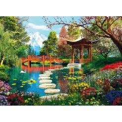 Puzzle 1000 pièces + poster : Jardins du Fuji - Clementoni
