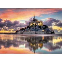 Puzzle 1000 pièces + poster : Le Magnifique Mont Saint-Michel - Clementoni